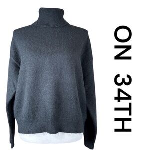 ON 34TH (Macy's) Long Sleeve Turtleneck Sweater in Black, Size M.
